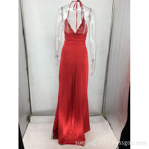Sleeveless Halter Neck Top Backless Evening Wedding